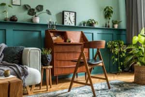 stylish interior design retro wooden cabinet