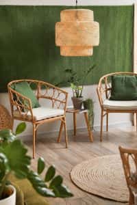 interior stylish living room wicker chairs