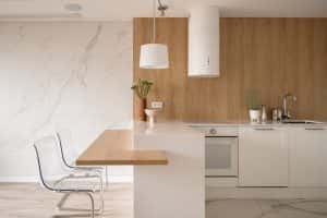 modern minimalist kitchen white furniture wooden