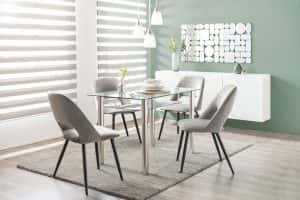 Tastefully Appointed  Modern Dining Room Glass