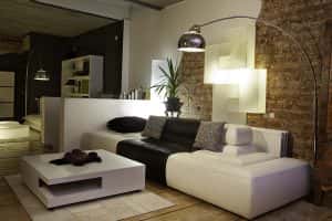modern living room design furniture and lamp