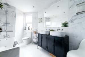 clean bright stylish modern bathroom