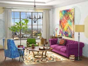 eclectic interior decor living room comfortable