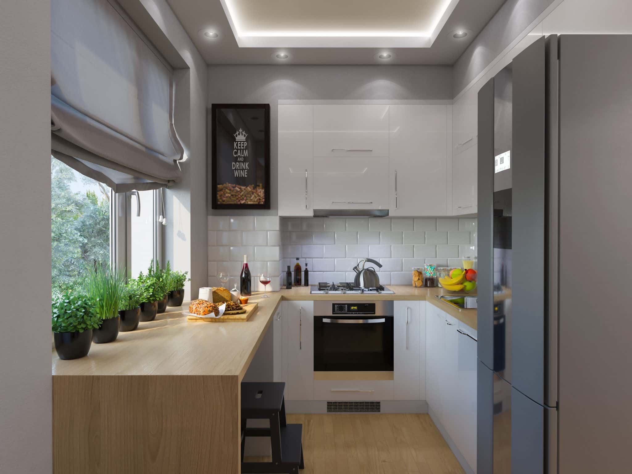3d illustration modern kitchen interior design