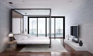 Loft bedroom sea view design
