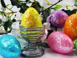 Five glittering eggs